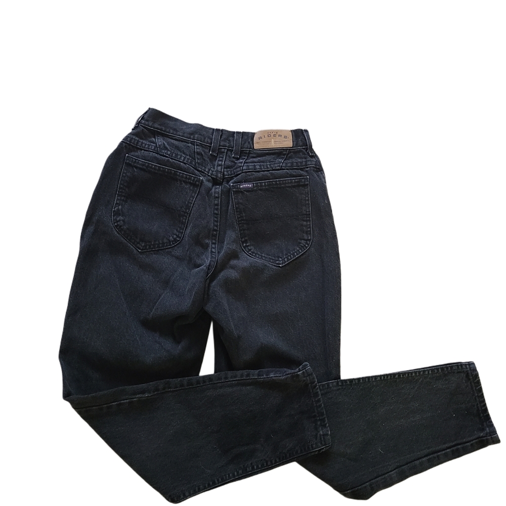 Black Straight Leg Jeans High-Rise Relaxed Fit